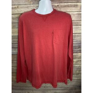 Johnnie-O Long Sleeve Pocket T-Shirt – Men’s XL, Red Casual Tee